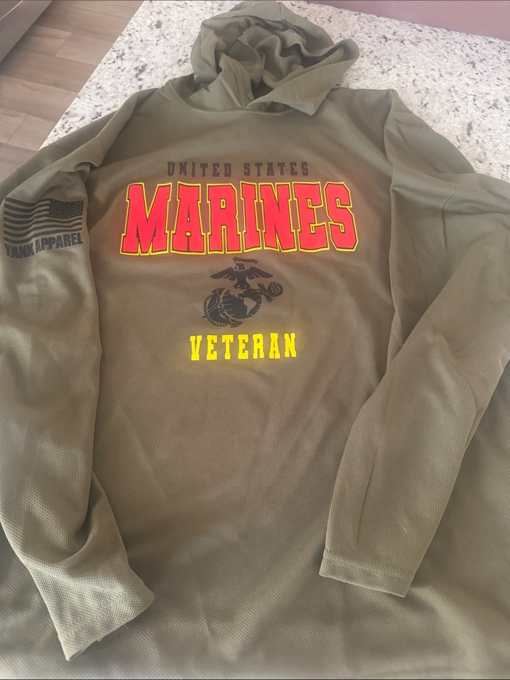 United States Marines Veteran Olive Green Hoodie - Military Pullover